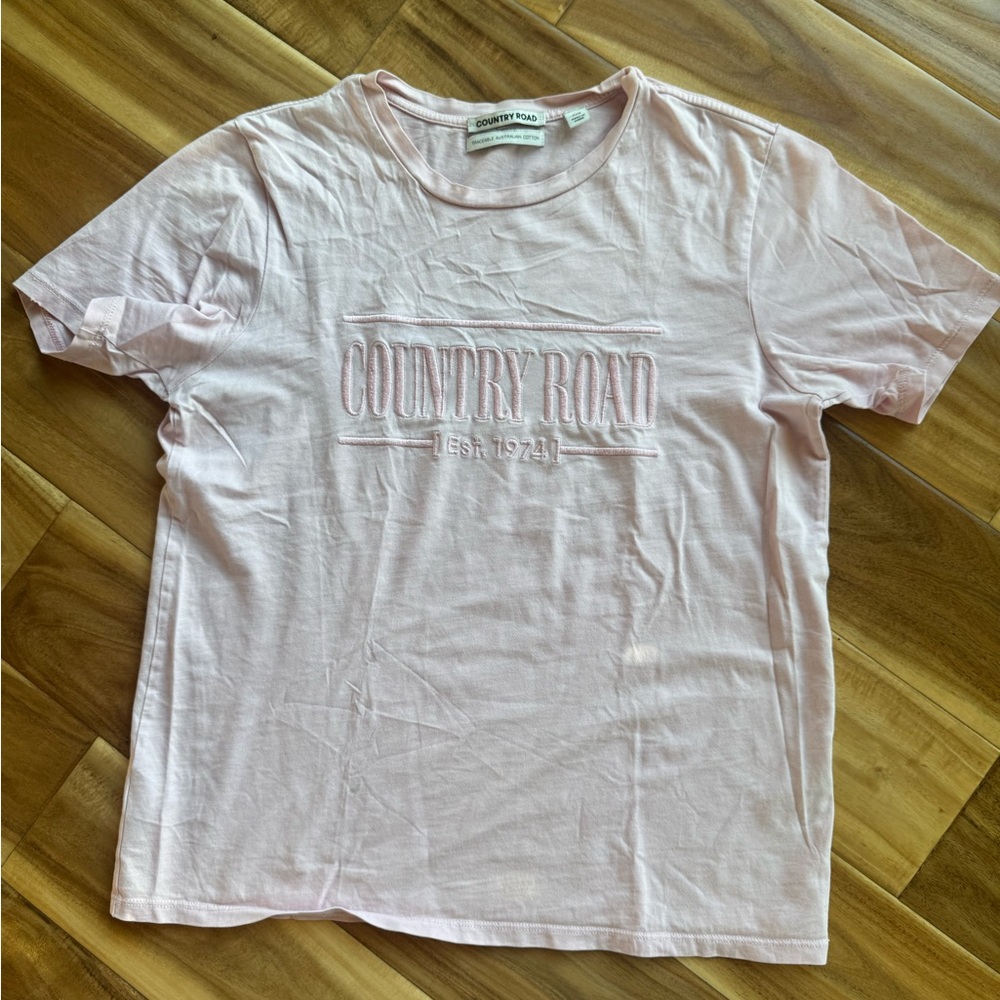 Country Road Pale Pink Cotton Tee